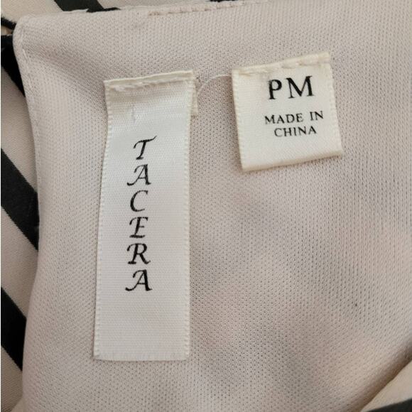 Tacera Chevron Mini Dress PM Petite Blouson Elastic Waist Beachy Boho Vacation - Picture 7 of 8